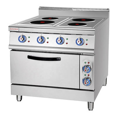 Commerciële keuken 4 platen elektrisch kookbereik met oven 380V 800x900x950mm