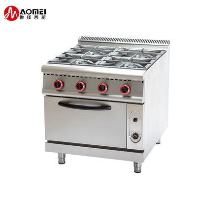 700 serie zware gaskookplaat van roestvrij staal met oven 4 brander 800x700x850 70 mm