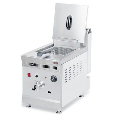 Commerciële elektrische 18L dubbele tanks chip deep fryers met olie afvoer klep