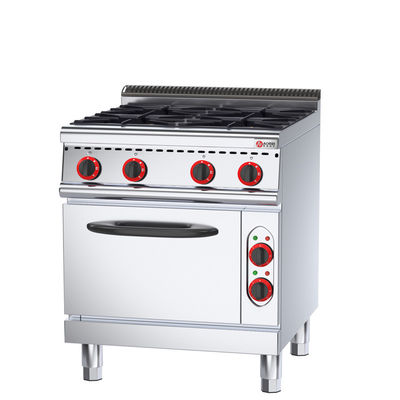 Elektrische oven Commercieel gasbereik 4 branders voor restaurantkeuken 143 kg capaciteit