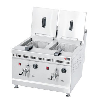 Hoge productiviteit 38 kg dubbele cilinder deep fry-machine voor gebakken kip en friet