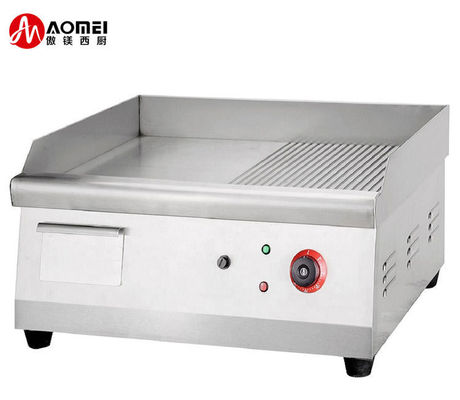2.5KW elektrische contactgrill voor roestvrij staal half gegroeide counter top griddle