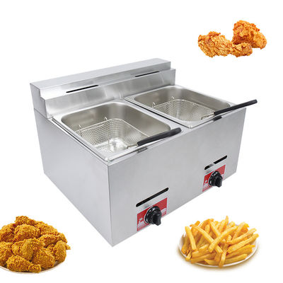 6L 6L dubbeltank gasfrituur voor het maken van voedsel op tafel in commerciële keukens