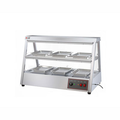 43 kg roestvrij staal voedsel display warmer showcase 1.6KW elektrische warme voedsel warmer