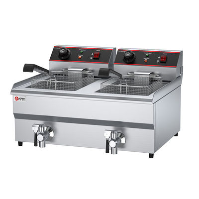 Dubbele tank 13L 13L Elektrische Donut Fryer Roestvrij staal diepfryer voor het maken van voedsel