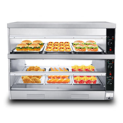 Elektrisch aangedreven commercieel 2 laag warm voedsel display Warmer voor het warm houden van voedsel