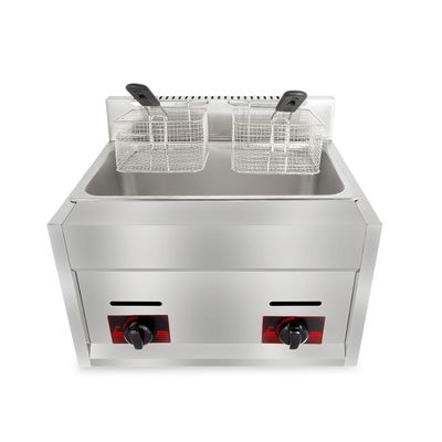 6L 6L commerciële roestvrij staal gas deep fry met 2 mand gebakken kip machine