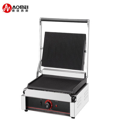 Commerciële elektrische gegrilde broodjes Panini maker met bovenste grill Grootte 215*215mm
