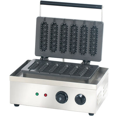 Stainless Steel Snack Machines voor Maïs Waffle Maker 220V Commerciële Six Parts Style