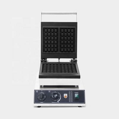 Voedsel- en drankwinkels Commerciële elektrische vierkant wafelmachine met eenvoudige/dubbele plakjes