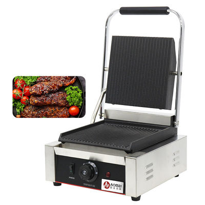 Elektrische contact Panini Grill Press Grill met volle groeven en anti-verbrandende handgrepen