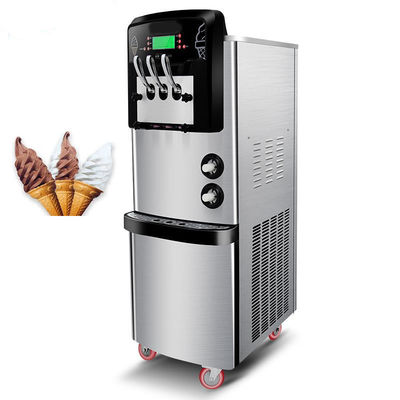 Commerciële vloer staande 3 smaak zachte serveer ijsmachine met een capaciteit van 36-42L / h