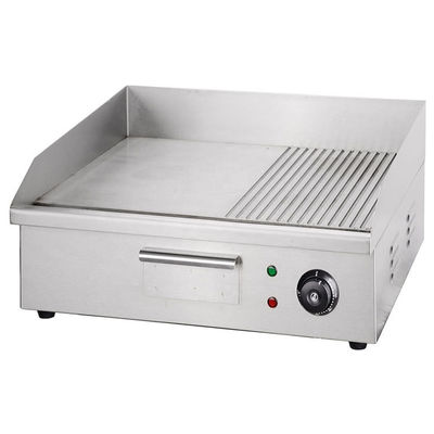 Elektrische grill met half gegroeveerde kookplaat 550x425x225 mm Huishoudelijk product
