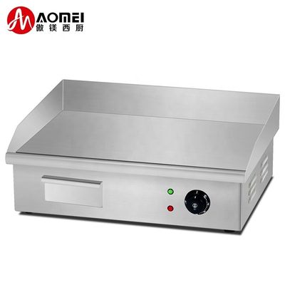 Elektrische grill met half gegroeveerde kookplaat 550x425x225 mm Huishoudelijk product