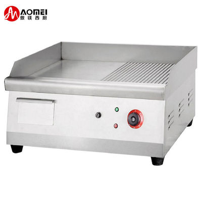 Elektrische grill met half gegroeveerde kookplaat 550x425x225 mm Huishoudelijk product
