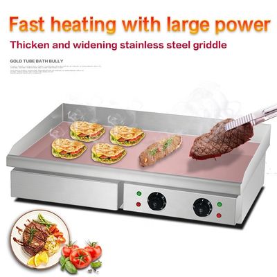 Dual Temperature Control Knobs Elektrische platte plaat grill voor restaurant keuken