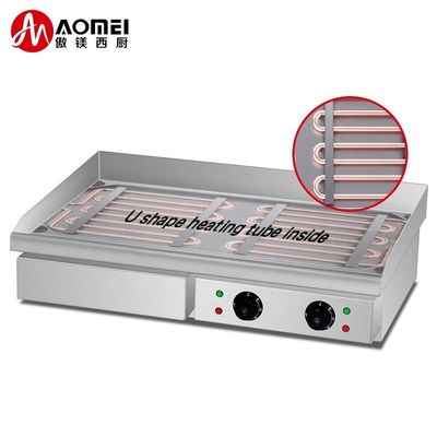 Dual Temperature Control Knobs Elektrische platte plaat grill voor restaurant keuken