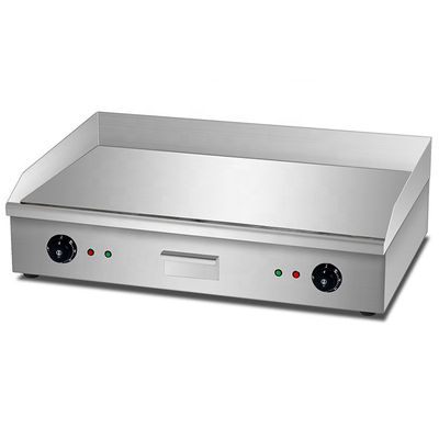 Elektrisch aanrecht platte grillplaat zilver wit 35 kg dubbel temperatuur controle paneel