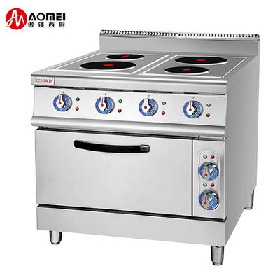 Commerciële keuken 4 platen elektrisch kookbereik met oven 380V 800x900x950mm