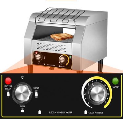 Roestvrijstalen behuizing Commerciële elektrische band vervoerband Broodrooster voor commerciële
