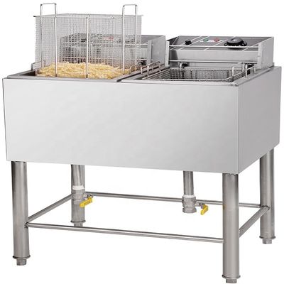 Elektrische industriële friteuse met hefhandvat en buitendimensie 660x600x1010 mm