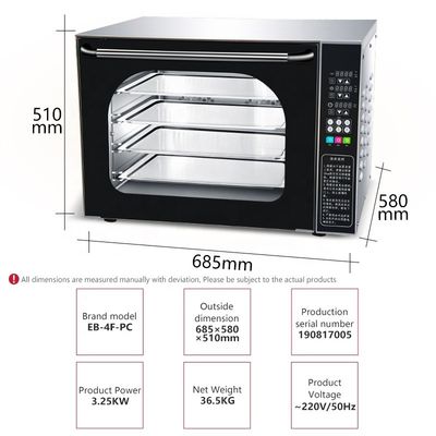 Digitale convectieoven van roestvrij staal voor bakkerijbrood