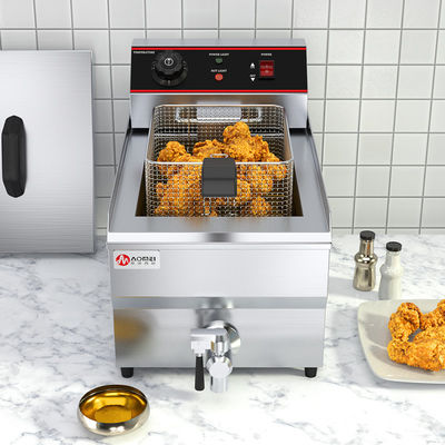Roestvrij staal elektrische aardappel chips frituremachine met temperatuurregeling en deksel 13L