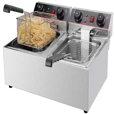 585x460x285mm Timer Control Electric Potato Chips Fryer Machine met 2 manden