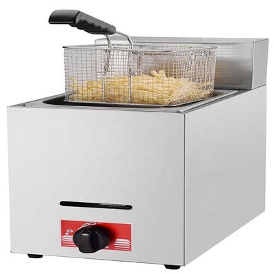 Roestvrij staal 201/304 LPG gas Deep French Fries Fryer voor commerciële keuken