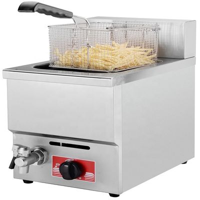 350*500*515mm 12L gas-plastic deep fryer met mand van roestvrij staal 201/304