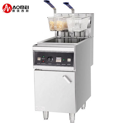 Elektrisch restaurant Deep Fryer 28L*2 2 Tank 4 Basket Oververhitting Protection 800x805x1100