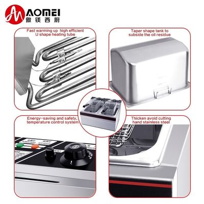 660x565x420mm Duurzaam roestvrij staal elektrische chips Deep Frying Machine met dikke mand