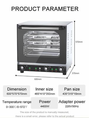 Elektrische stoomconvectieoven met precieze temperatuurregeling voor het bakken van broodkoekjes
