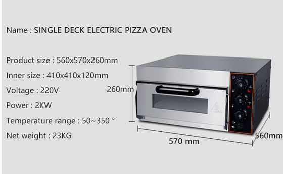 Outlet Eén dek roestvrij staal Commerciële elektrische bakkerij Pizzaoven 2023 Design