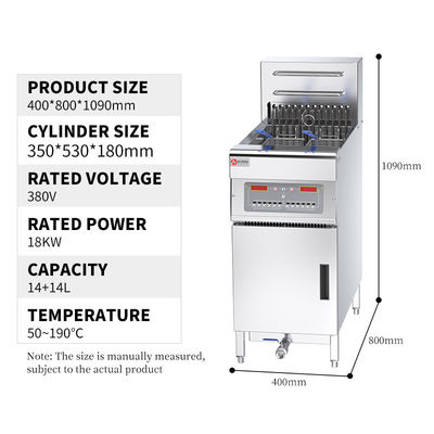 Intelligente computergestuurde zilveren deepfryer met automatische temperatuur en opheffing