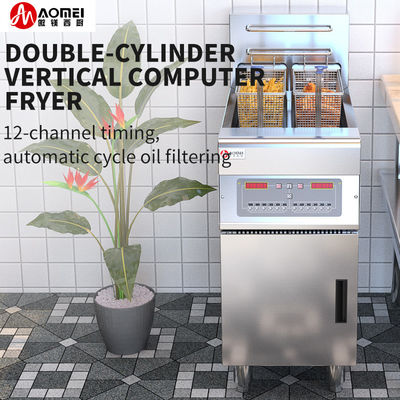 Intelligente computergestuurde zilveren deepfryer met automatische temperatuur en opheffing