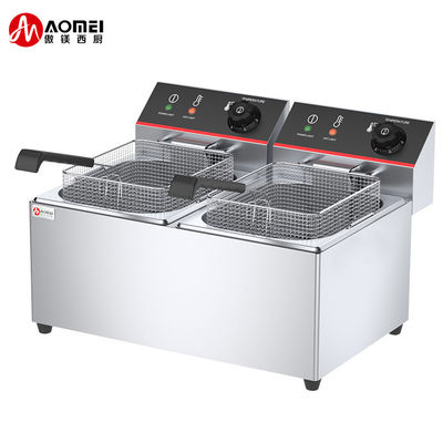 13L 13L Olie Fryer Professional 2 Tank 2 Basket Electric Chicken Deep Fryer voor 2023