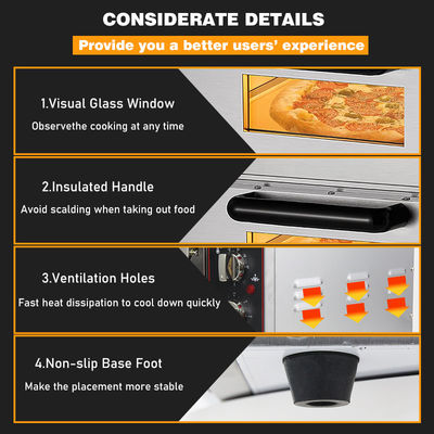 Elektrische pizza-oven met onafhankelijke kamers