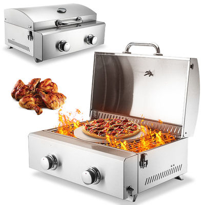 550*320 mm Grill Size Double Burner Gas Pizzaoven voor bakkerij en voedselbereiding