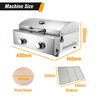 550*320 mm Grill Size Double Burner Gas Pizzaoven voor bakkerij en voedselbereiding