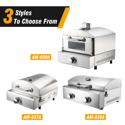 550*320 mm Grill Size Double Burner Gas Pizzaoven voor bakkerij en voedselbereiding