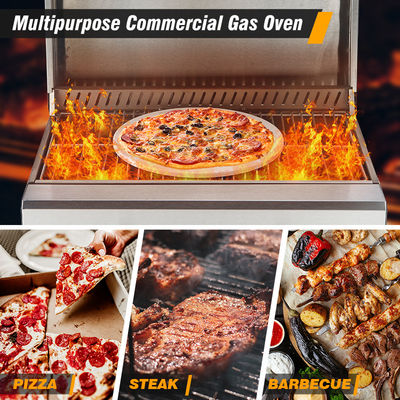 550*320 mm Grill Size Double Burner Gas Pizzaoven voor bakkerij en voedselbereiding