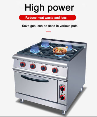 Gas 4 Branders Stove met elektrische oven voor eenvoudige bediening in commerciële kookbehoeften