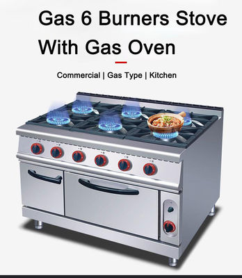Commerciële 6 branders Gasoven Range Oven 220KG Capaciteit en Spanning V LPG2800PA