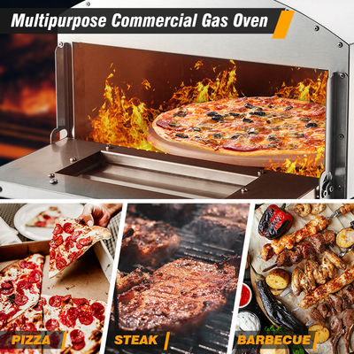 Gasaangestoken pizzaoven met dubbele brander voor commercieel gebruik met online support na service