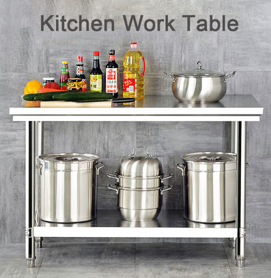 Hotel Buffet Voedselapparatuur Roestvrij staal Keuken Werktafel 1.2/1.5/1.8/2.0M Lengte