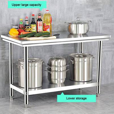 Hotel Buffet Voedselapparatuur Roestvrij staal Keuken Werktafel 1.2/1.5/1.8/2.0M Lengte