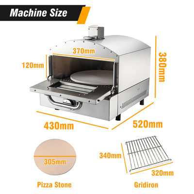 Grill Grootte 340*320mm Gas pizzaoven voor camping Tuinfeest Bak heerlijke pizza's