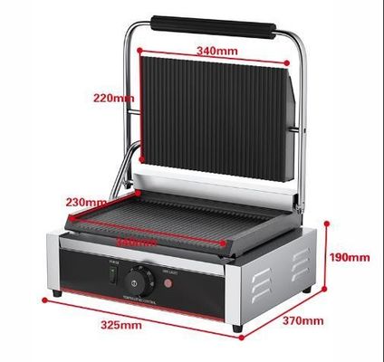 Hotel Electric Contact Grill Roestvrij staal Panini Press Griddle Sandwich Maker