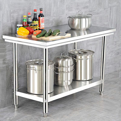 Silver Hotel Buffet Eetgoed Roestvrij staal Werktafel 1.2/1.5/1.8M voor Keuken